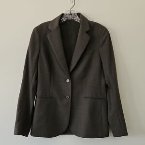 Theory Gray Wool‎ Two-Button Blazer Jacket Size 10